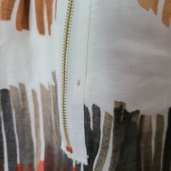 Worth Abstract Pattern 100% Linen Dress Size 8 - Picture 3 of 5
